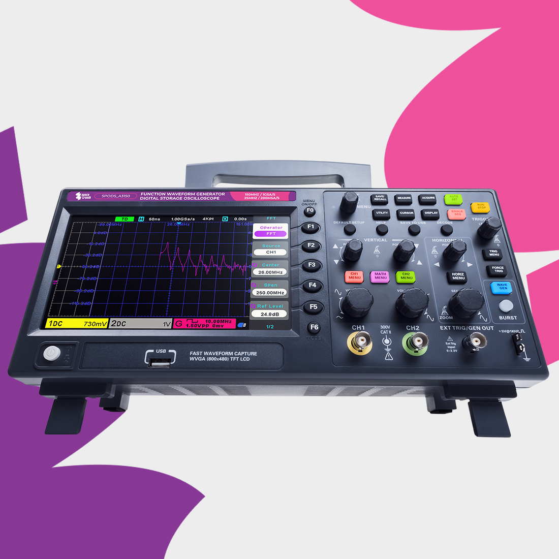 oscyloskop-cyfrowy-z-pamięcią-dwa-kanały-pomiarowe-a3150-od-spacetronik-funkcja-fft-szybka-transformata-fouriera