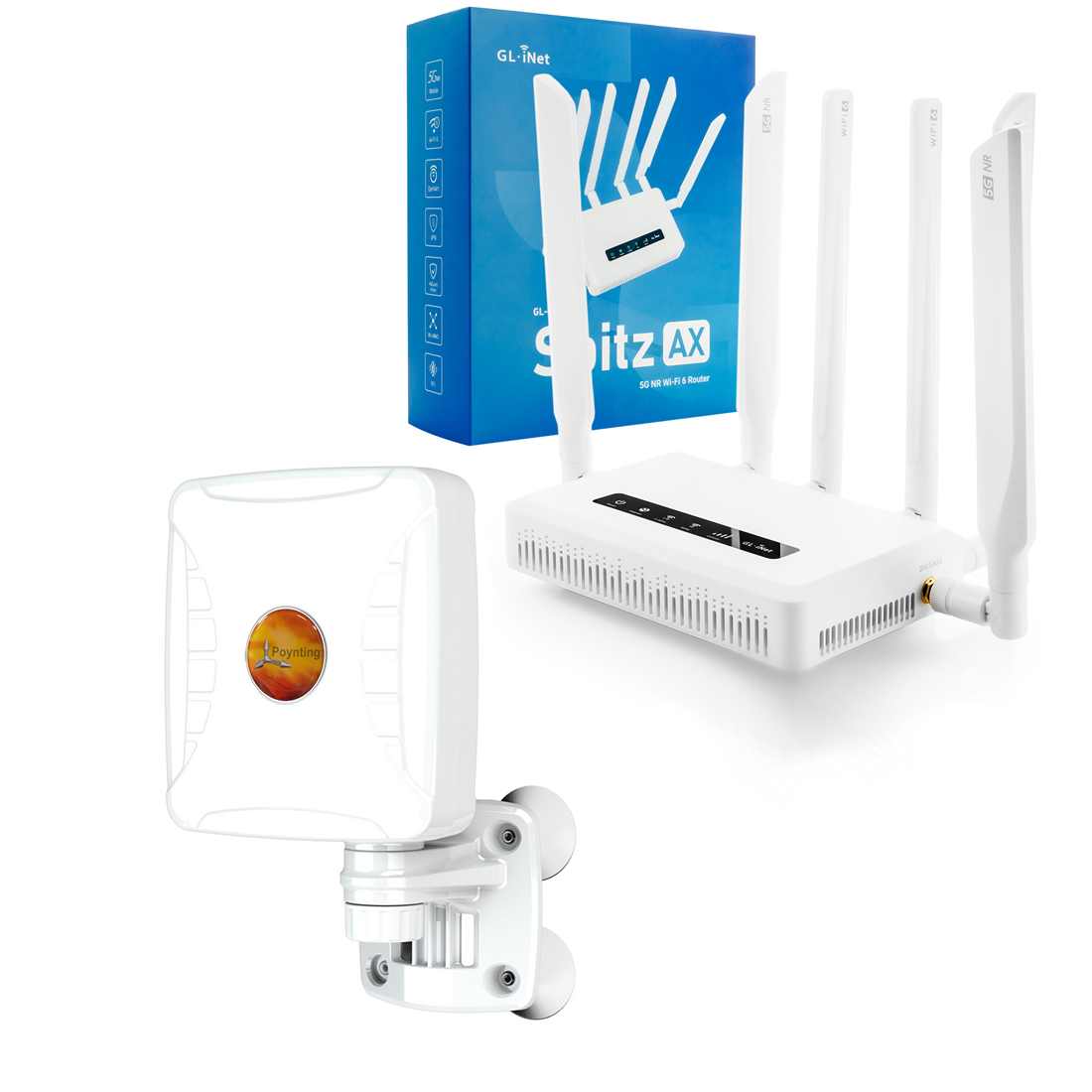 Zestaw router GL-X3000 z anteną Poynting XPOL-1-5G-41