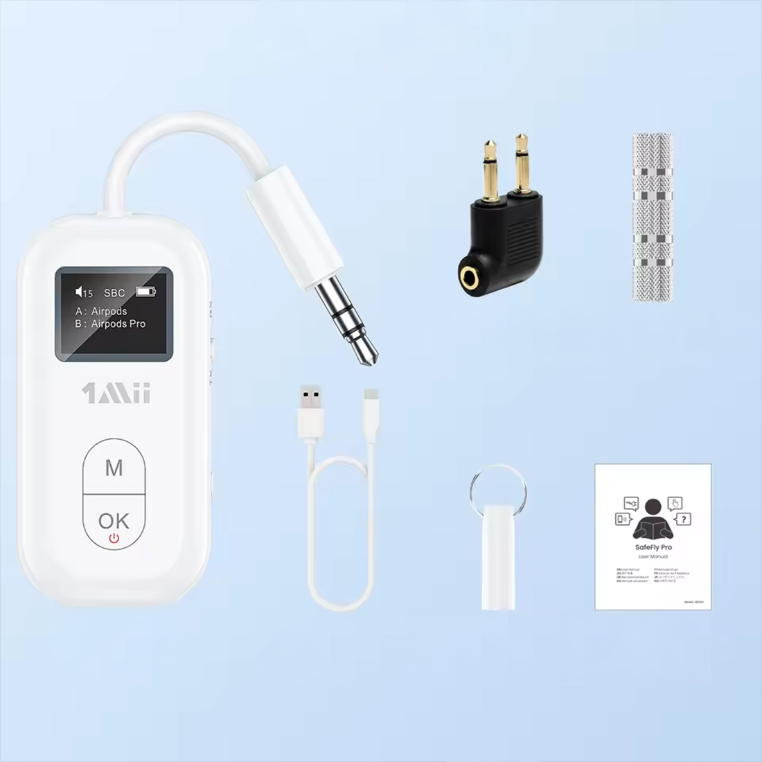 1Mii SafeFly Pro kompaktowy adapter Bluetooth do samolotu łodzi auta