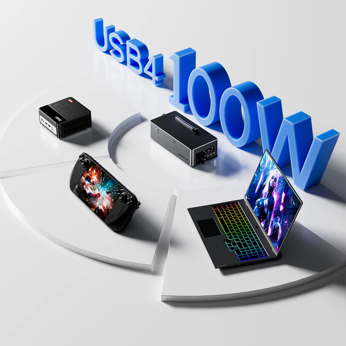 AOOSTAR AG02 eGPU Dock – USB4 100 W reverse power delivery, jedno połączenie dla danych i zasilania