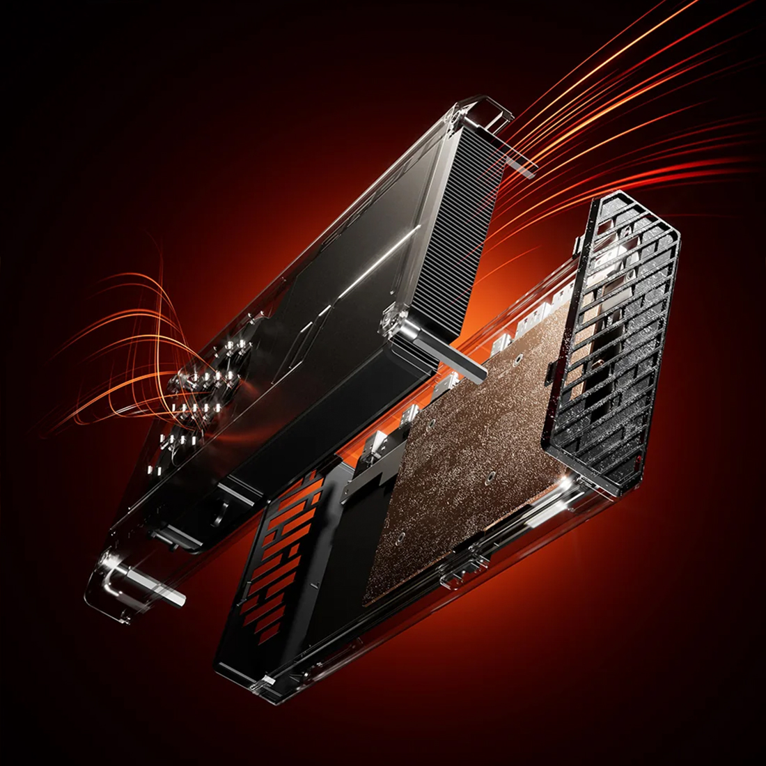 AOOSTAR XG76XT eGPU – system chłodzenia VC z miedzianym radiatorem i turbofanem