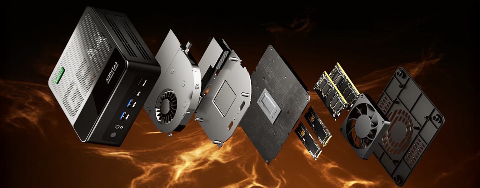 AOOSTAR GEM12+ – podwójne chłodzenie i radiator grafenowy VC