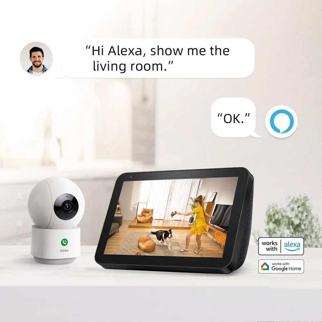 Aosu P1 Pro kompatybilna z Google Assistant Alexa smart home