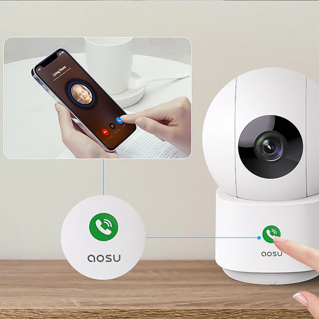 Aosu P1 Pro one touch calls szybka komunikacja kamera do domu