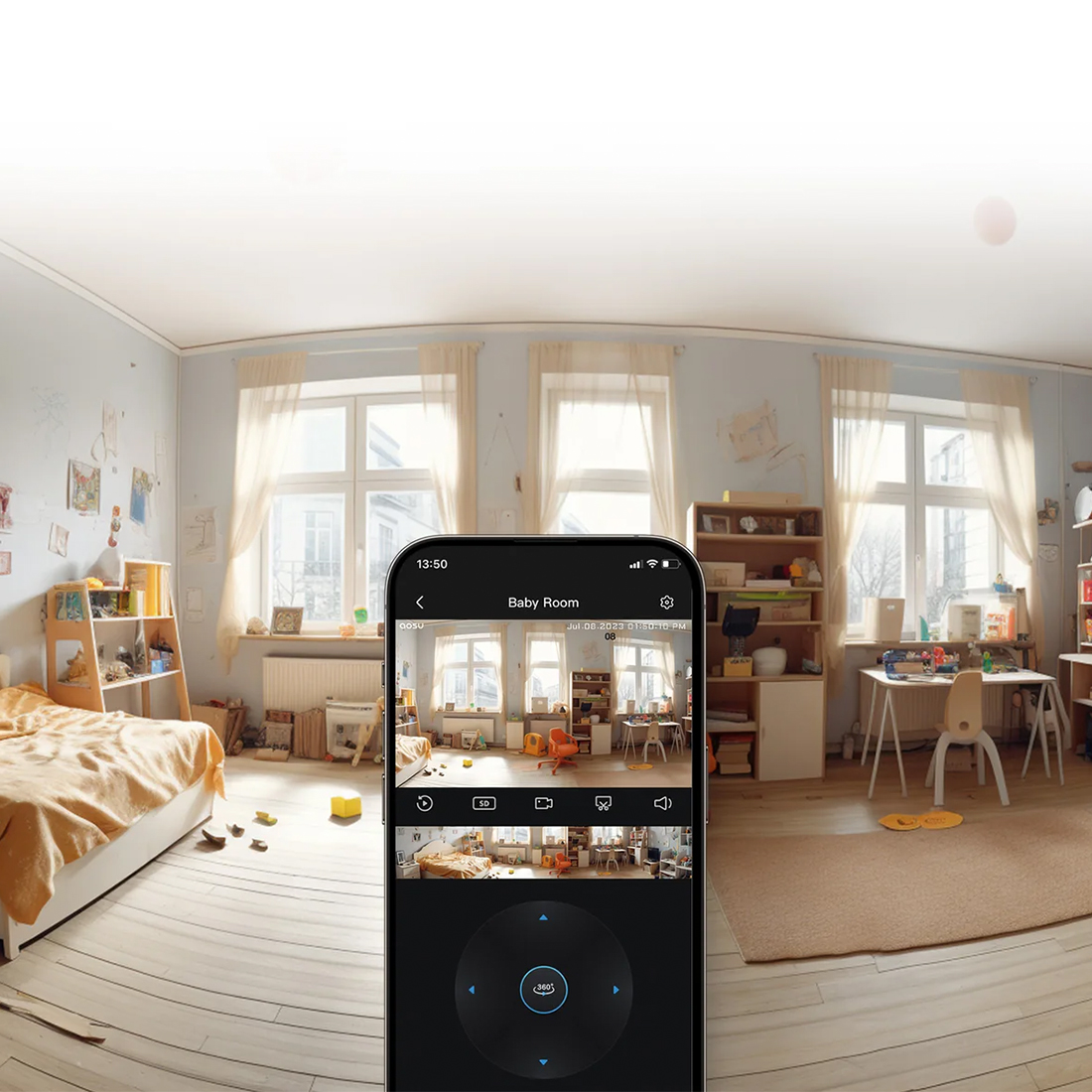 Aosu P1 Pro widok 360 stopni kamera wewnętrzna 4MP QHD