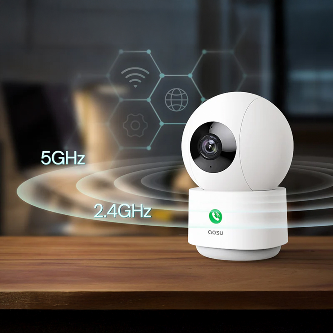 Aosu P1 Pro Wi-Fi 2.4 GHz 5 GHz stabilne połączenie kamera