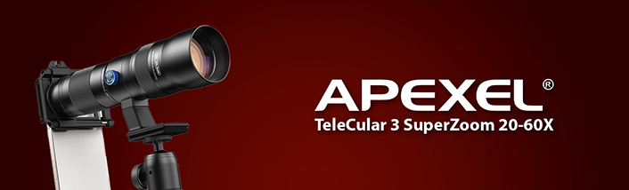 Teleobiektyw do smartfona APEXEL TeleCular 3 20–60X z adapterem i statywem