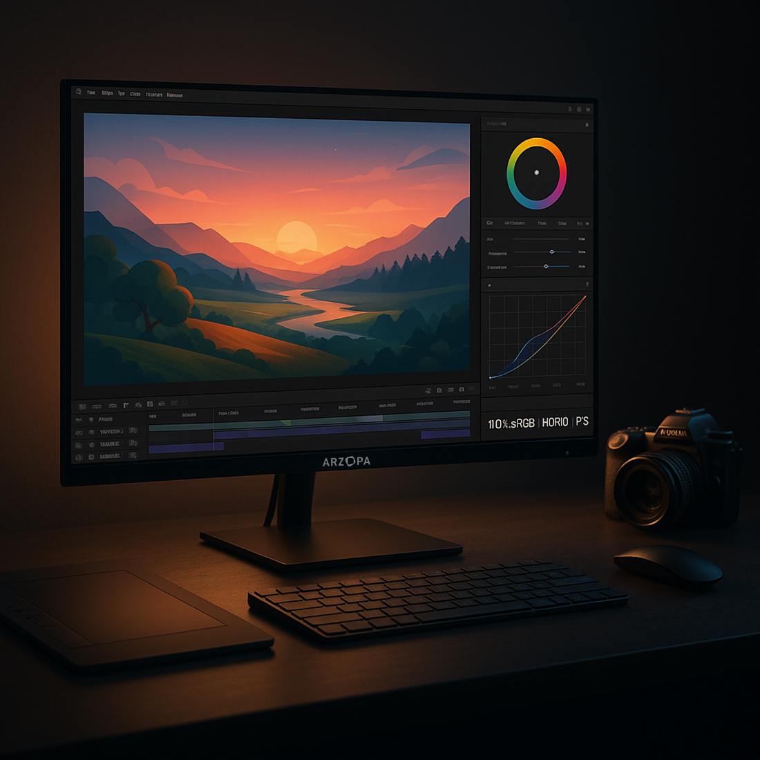 Arzopa M1RC ekran do edycji zdjęć z 82% DCI-P3
