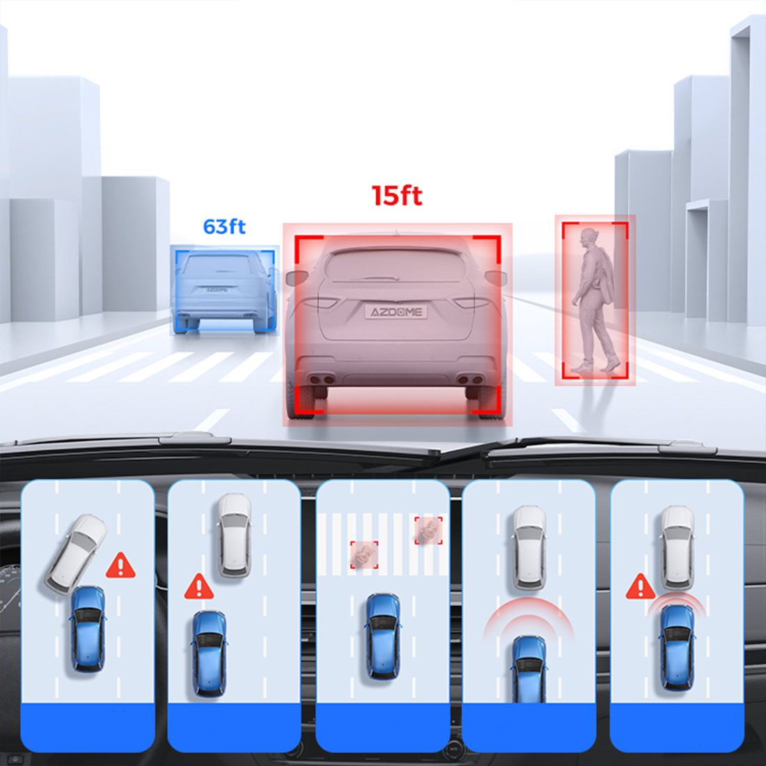 azdome m330 max system adas ostrzezenia ldw fcw sng pcw poprawa bezpieczenstwa jazdy