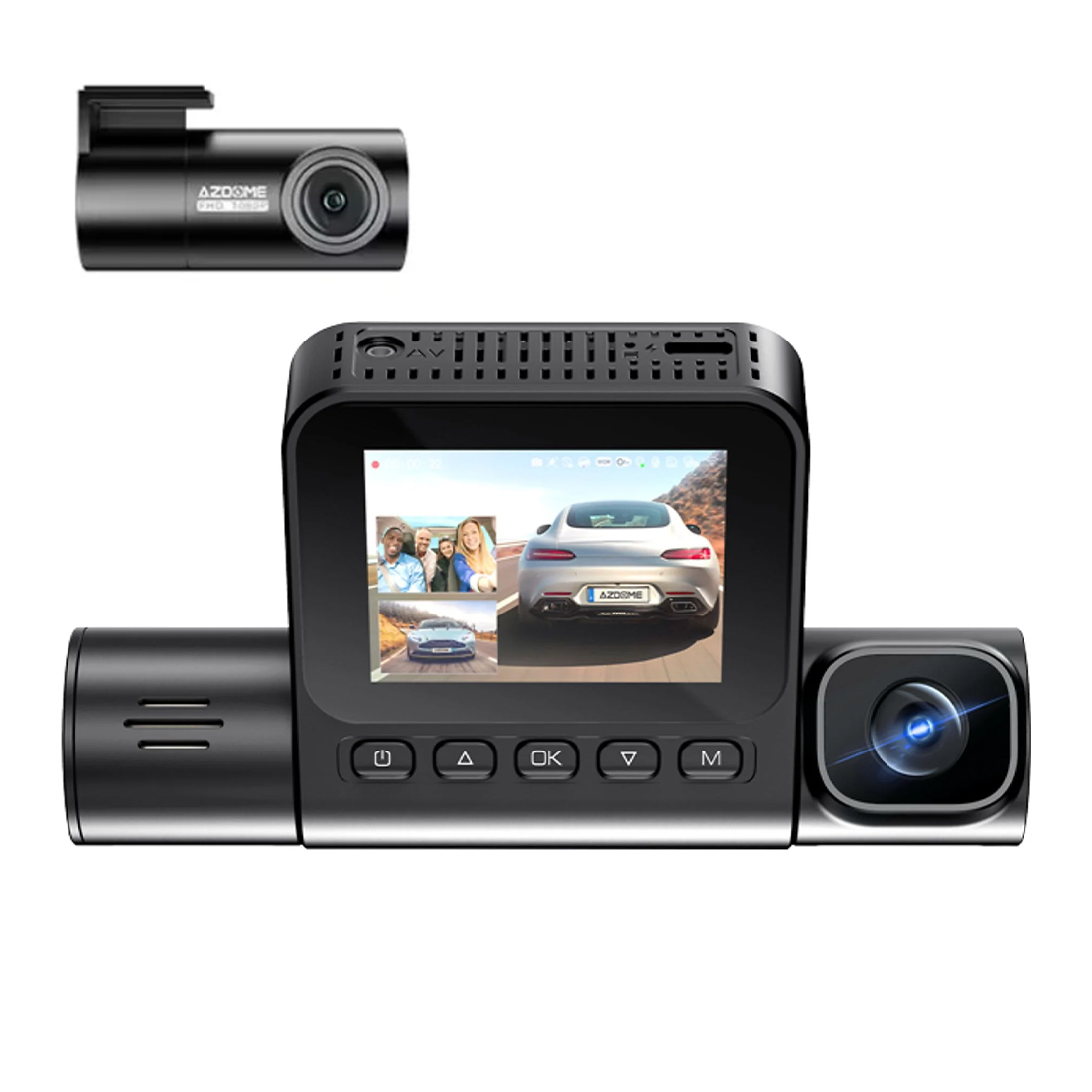 AZDOME S58 4G kamera samochodowa trzy kanały przód tył wnętrze tryb parkingowy