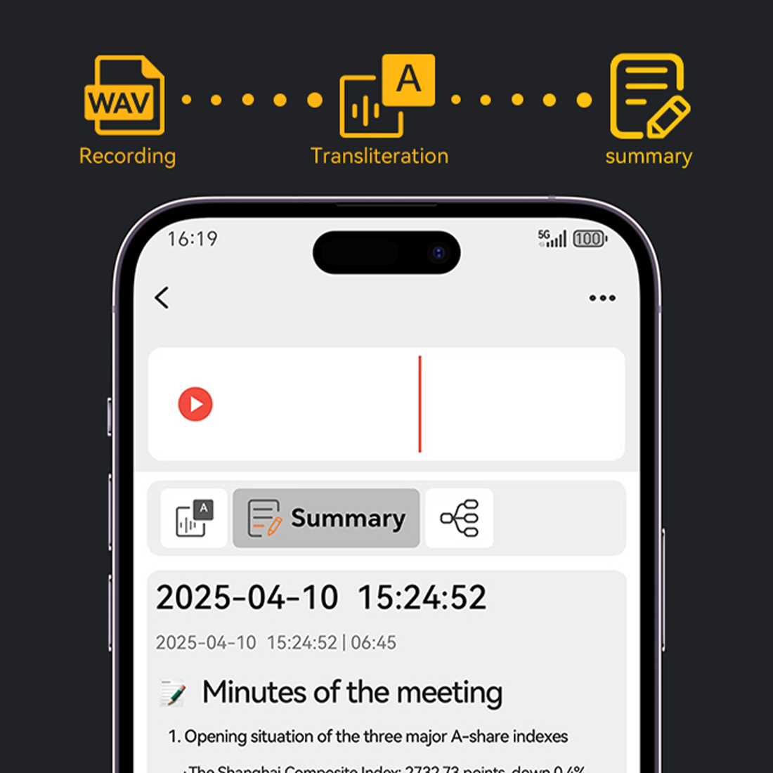 Dyktafon AI z transkrypcją