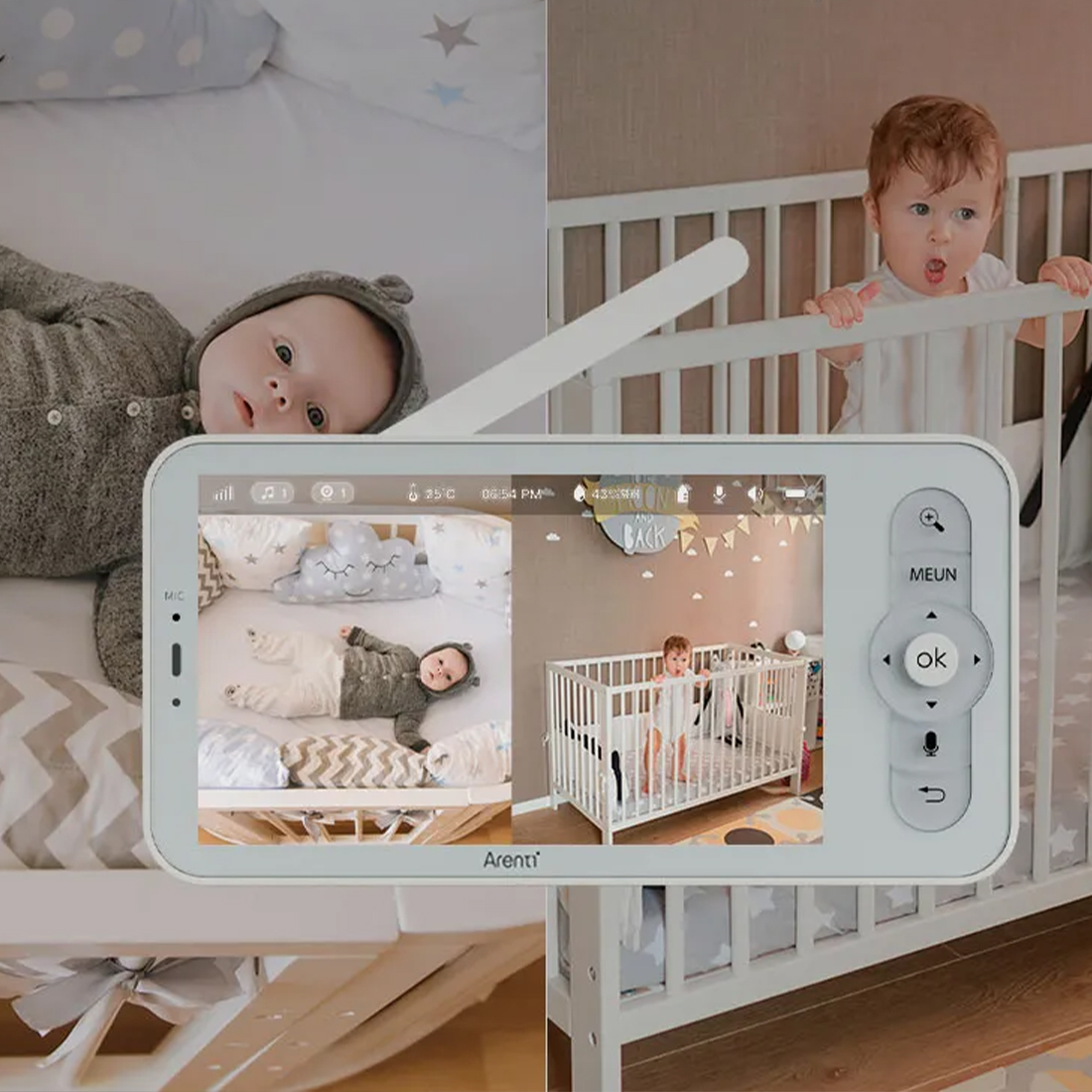 Arenti AInanny – tryb podziału ekranu i 2 kamery