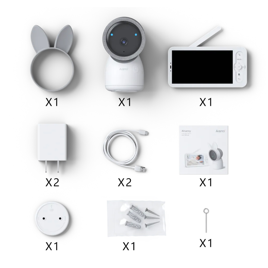 Arenti AInanny – specyfikacja: 1 kamera + ekran 5 cali