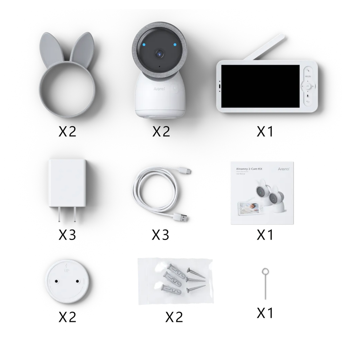 Arenti AInanny – specyfikacja: 2 kamery + ekran, split-screen