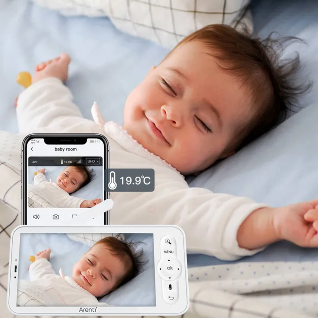 AInanny B2 Smart – czujnik temperatury i alarm ciepła/zimna