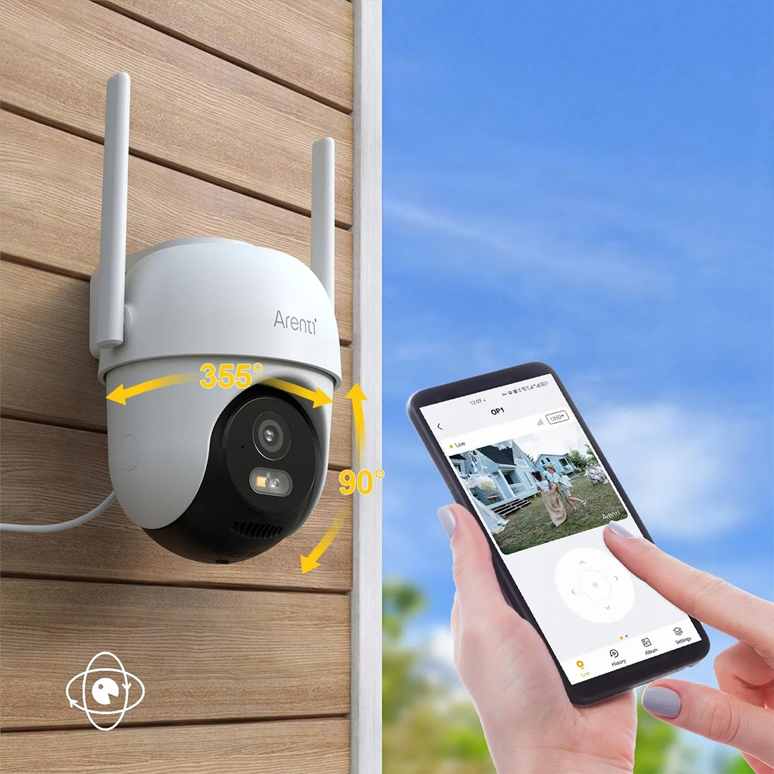 Arenti OP1 kamera 4 MP z obrotem 360 stopni i pełnym widokiem panoramicznym