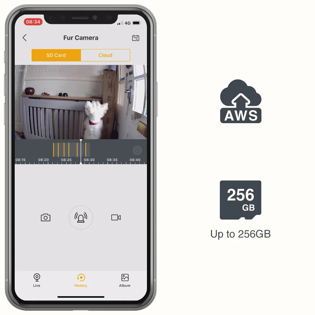 Arenti PetCam1T – zapis nagrań na karcie microSD lub w chmurze AWS