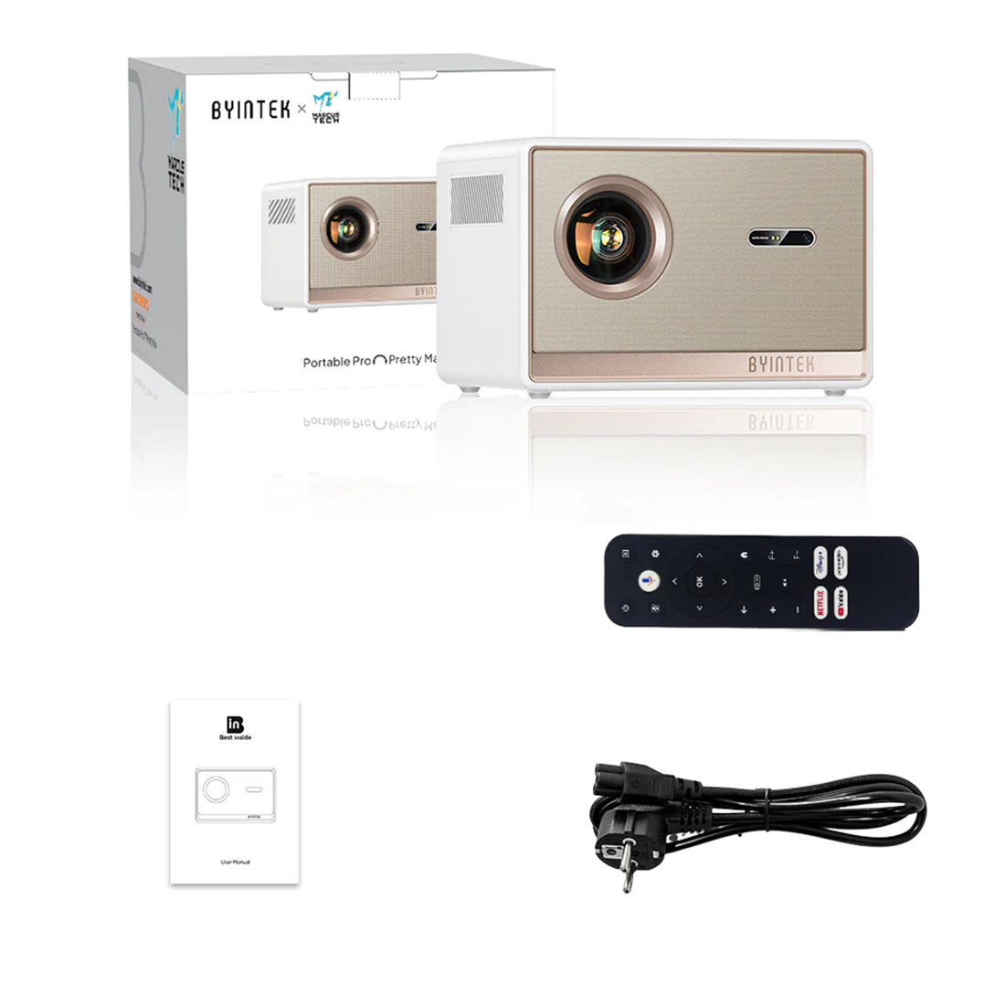 BYINTEK PLATO T5 Max projektor Full HD Android 11 z autofokusem i WiFi