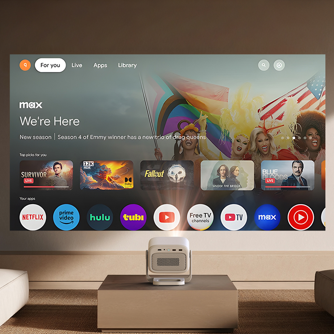 BYINTEK PLATO T5 Max Google TV 11 system Smart TV projektor