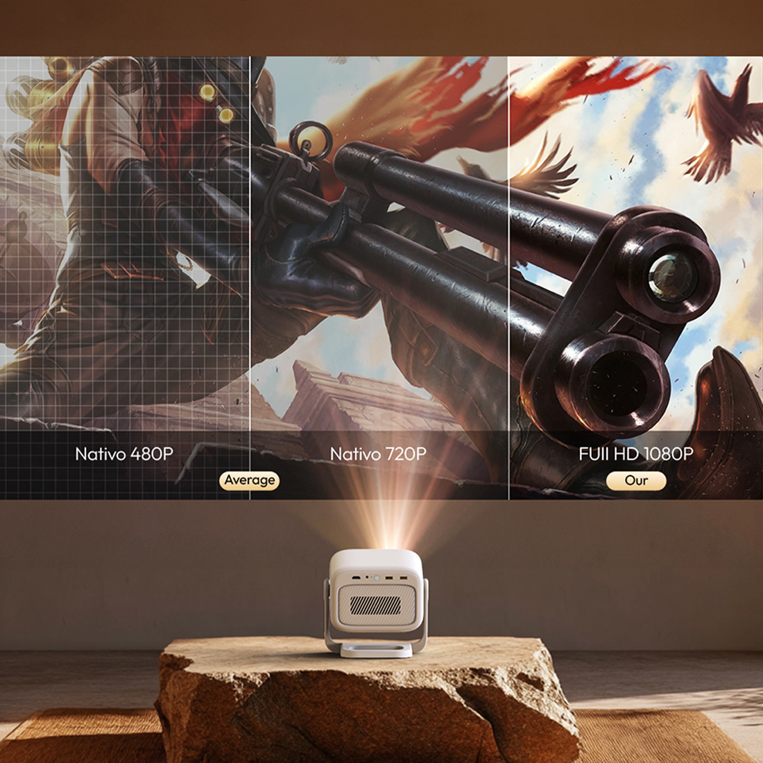 BYINTEK UFO U90 projektor Full HD DLP obsługa sygnału 4K kontrast 10000:1