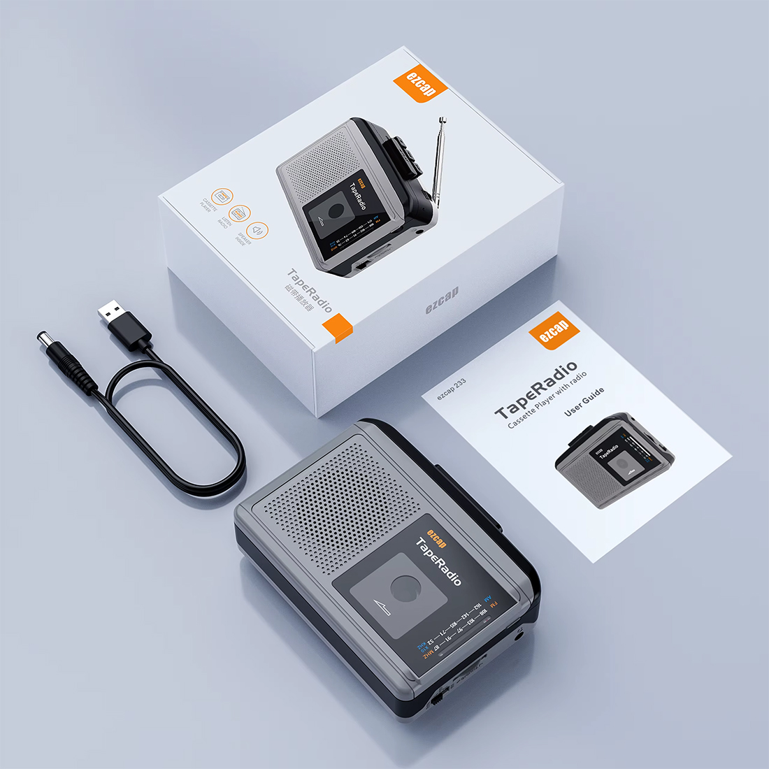 EZCAP 234 TapeDigi 1 – konwerter kaset do MP3 z radiem FM/AM i mikrofonem