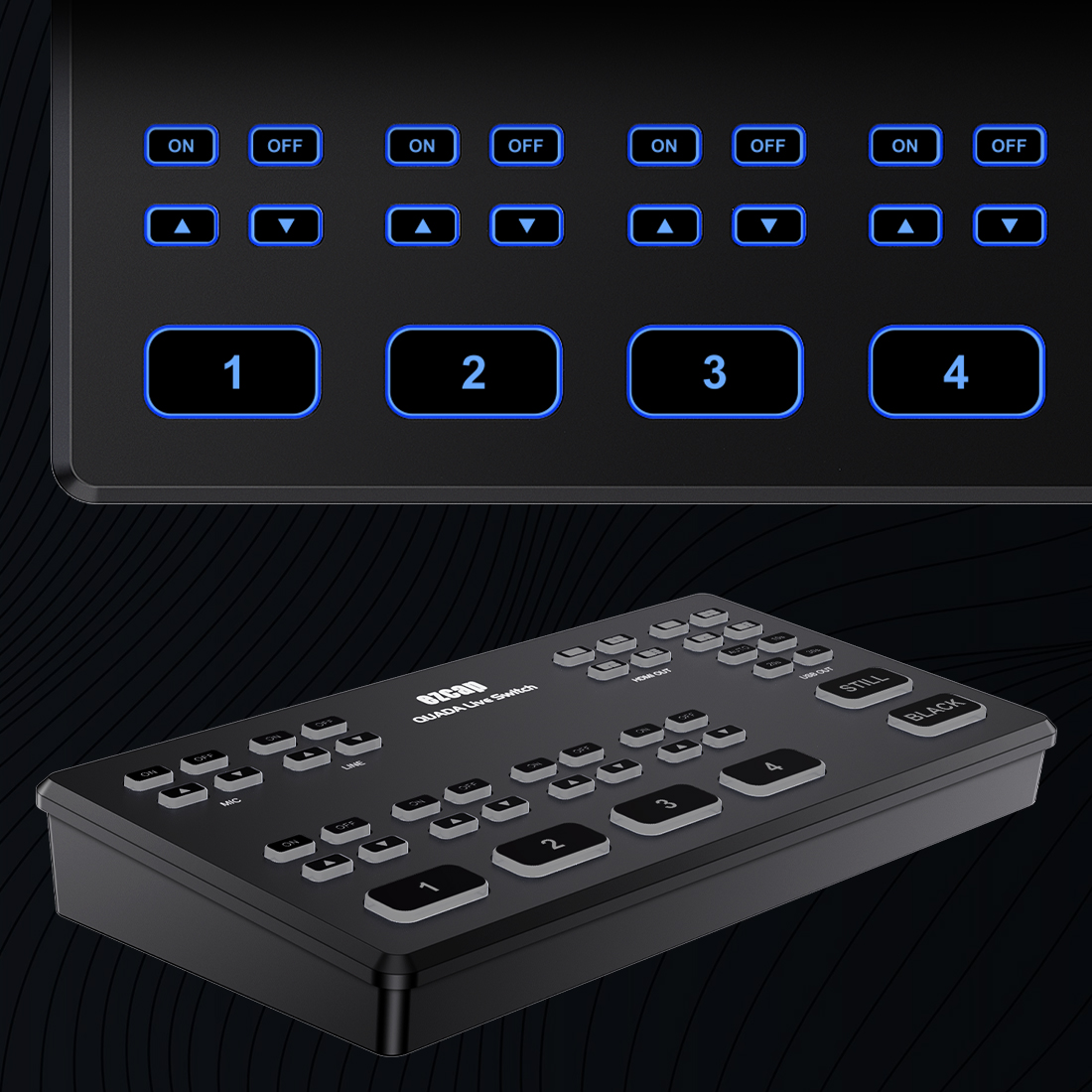mikser wideo EZCAP QUADA Live Switch 4x HDMI 1080p60 do streamingu