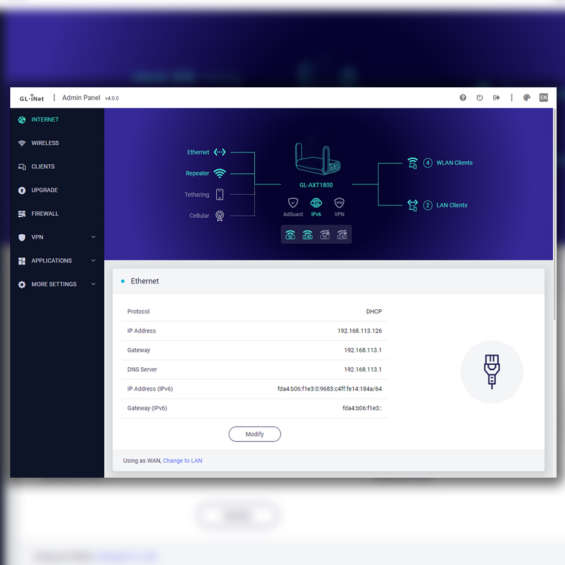 gl.inet slate ax gl-axt1800 openwrt router konfiguracja