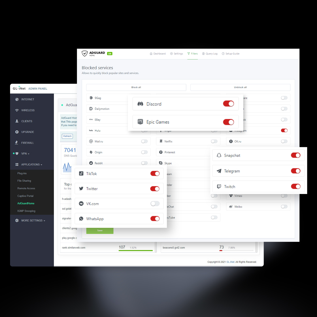 GL.iNet Brume 2 VPN Cascading jednoczesny klient i serwer VPN
