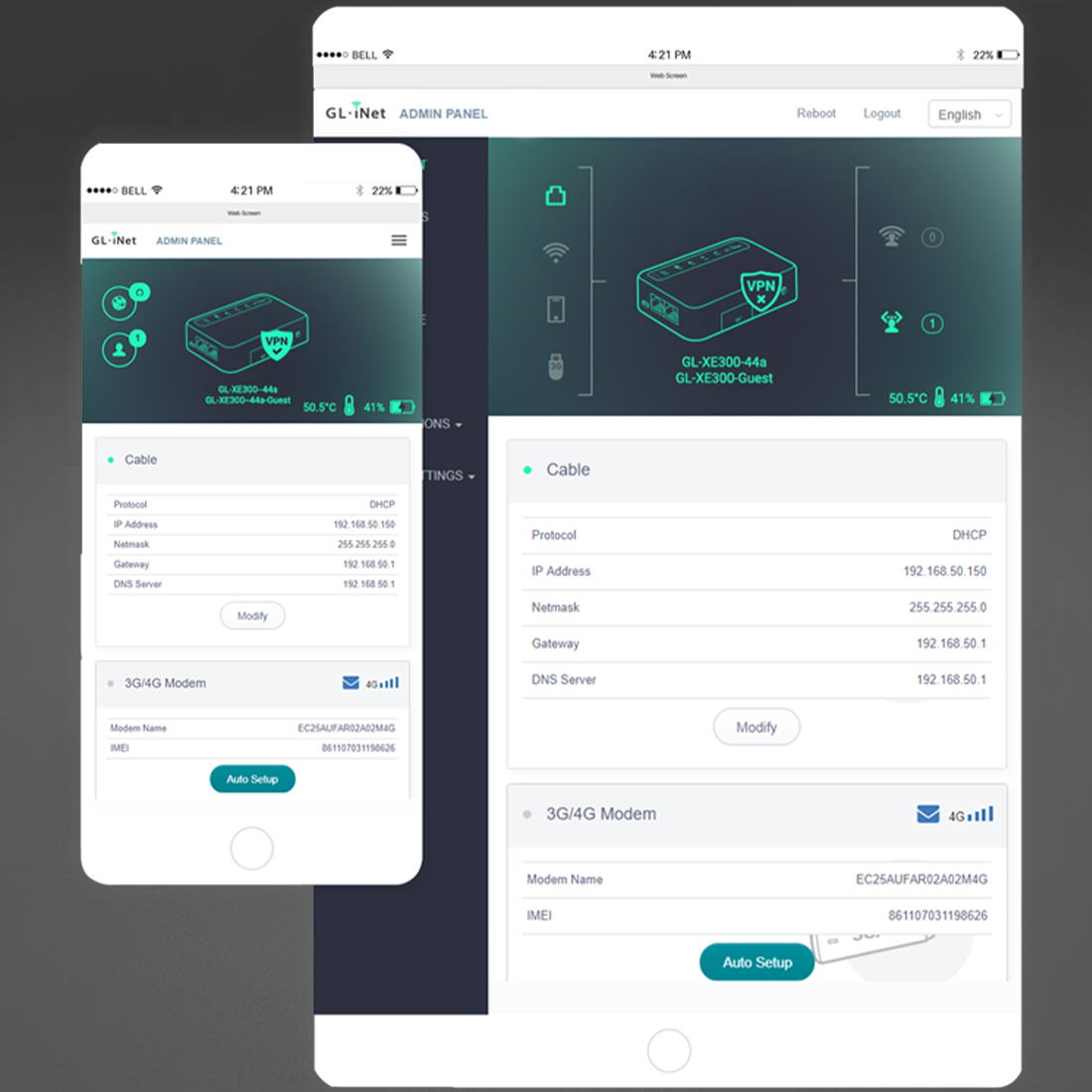 GL.iNet Puli GL-XE300 Web UI 3.0 zarządzanie LTE SMS sygnał