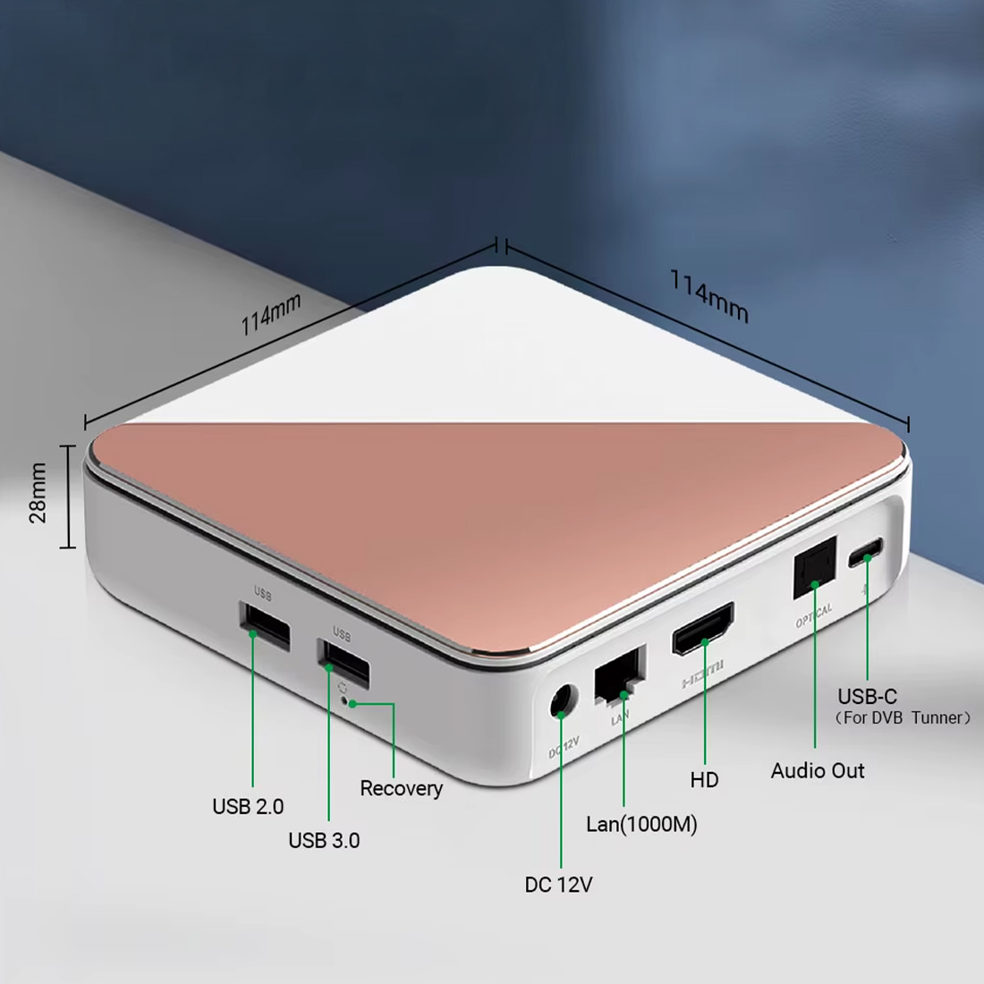 homatics box r plus 4k tył złącz hdmi usb ethernet spdif