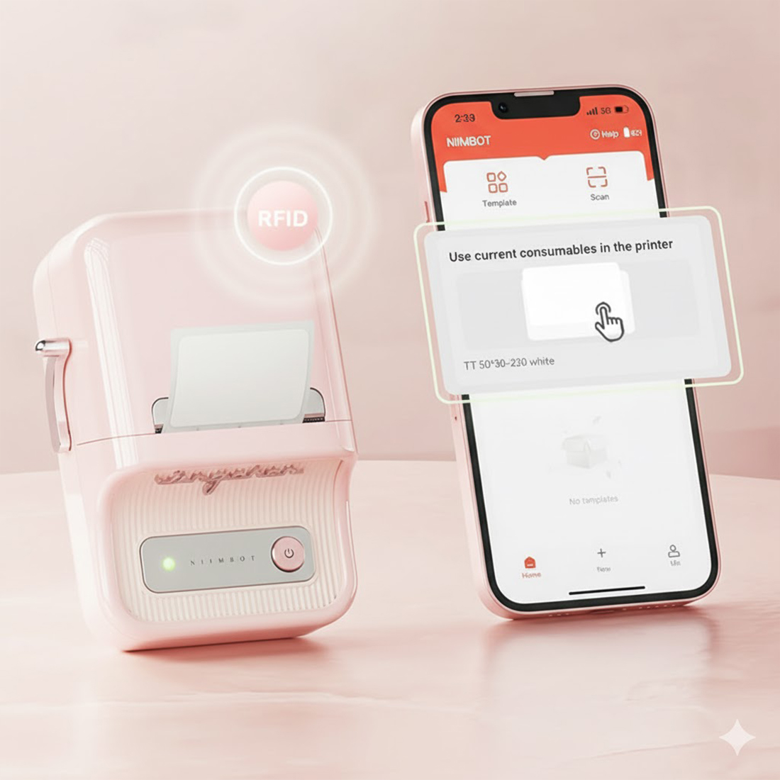 aplikacja Niimbot B21 szablony i ikony