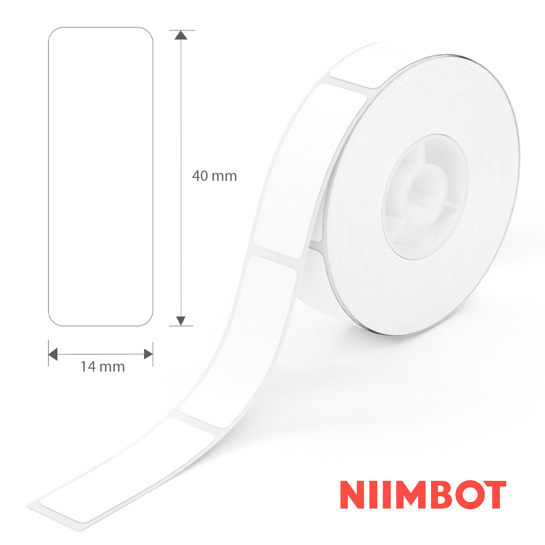 etykiety termiczne białe Niimbot 14×40 mm czarny nadruk