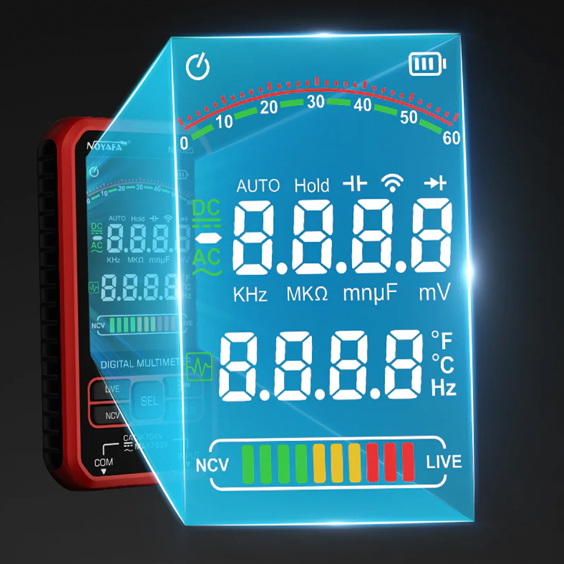 NF-625 – duży ekran LCD z podświetleniem