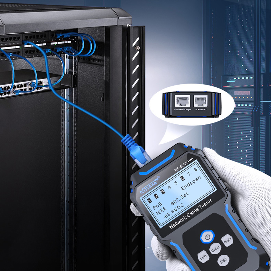 Noyafa NF-8209 PRO test PoE 802.3af at