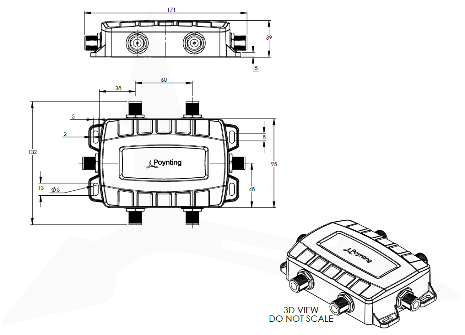 Poynting XPOL-1-5G MIMO 2x2 z uchwytem ściennym