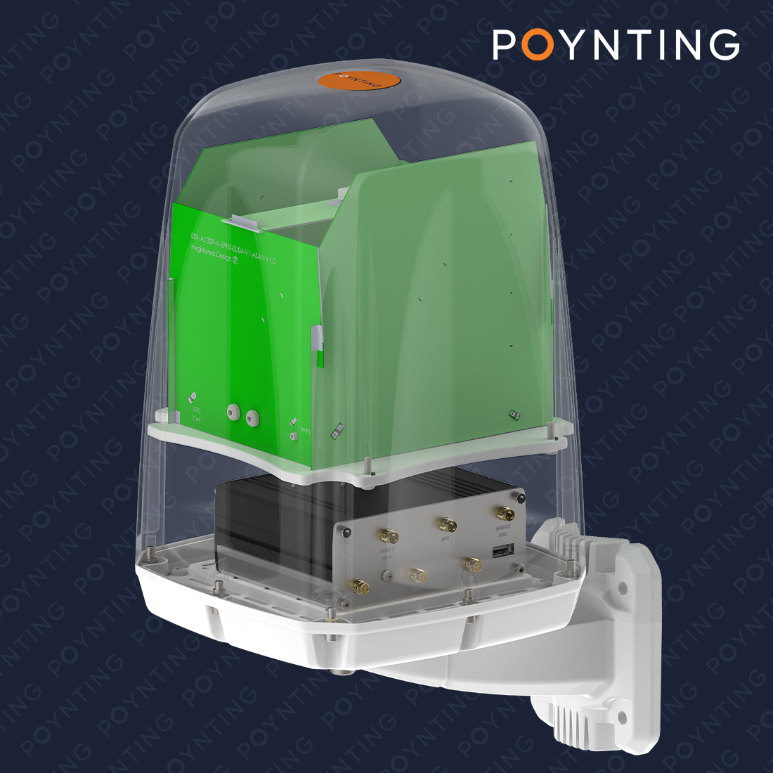 Poynting EPNT-4 – montaż routera wewnątrz obudowy (do 140 × 120 × 50 mm)