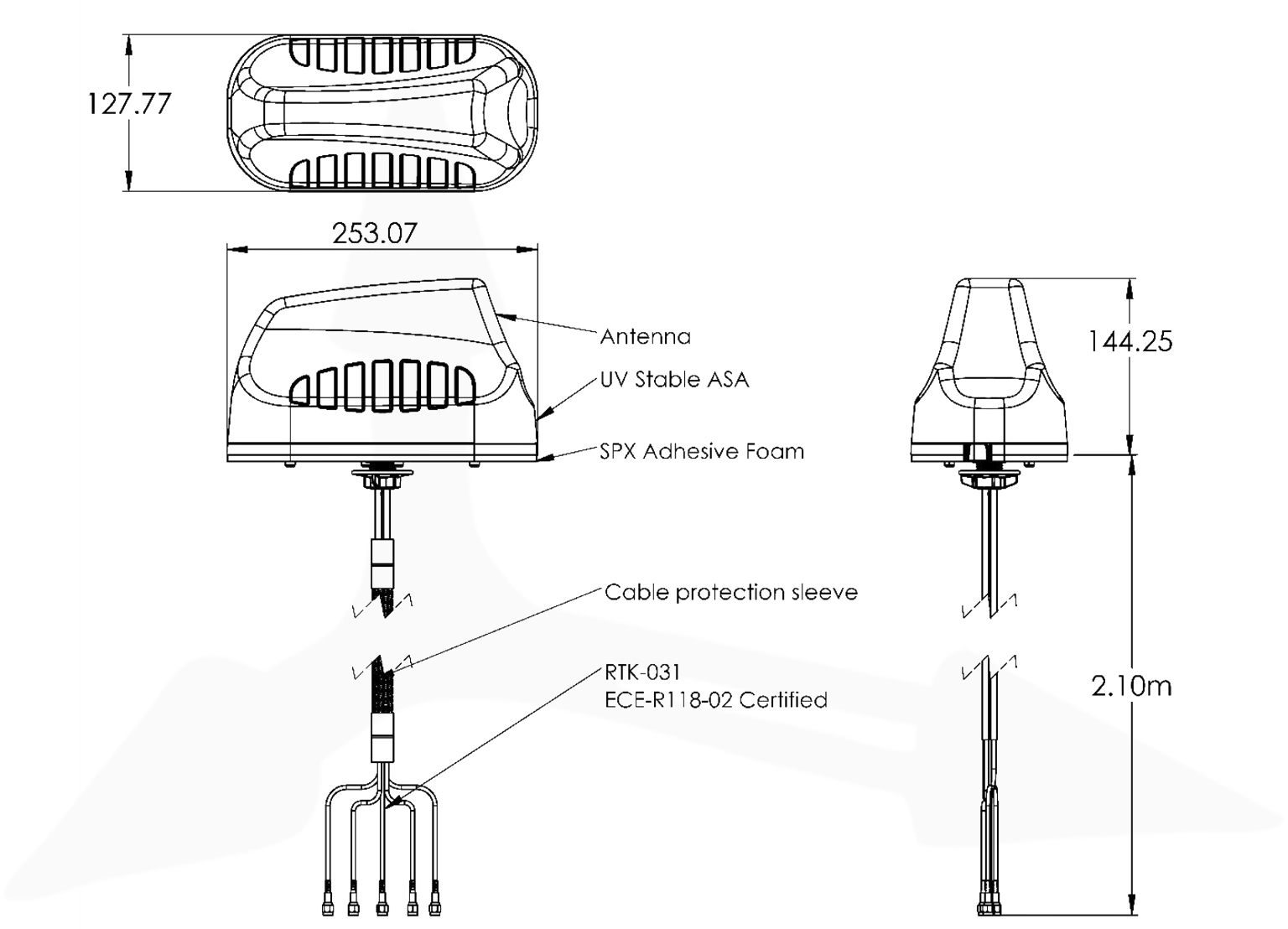 Poynting MIMO-3-V2-15 z uchwytem ściennym i słupkowym (vertical/horizontal mount)