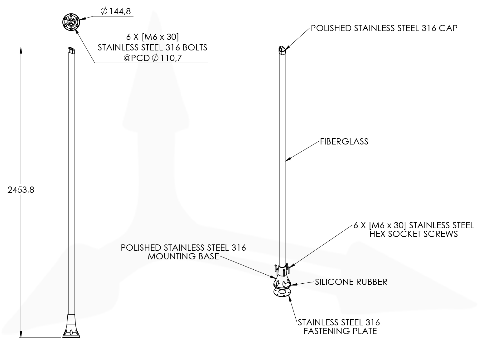 Poynting OMNI-914 z uchwytem ściennym i słupkowym (vertical/horizontal mount)