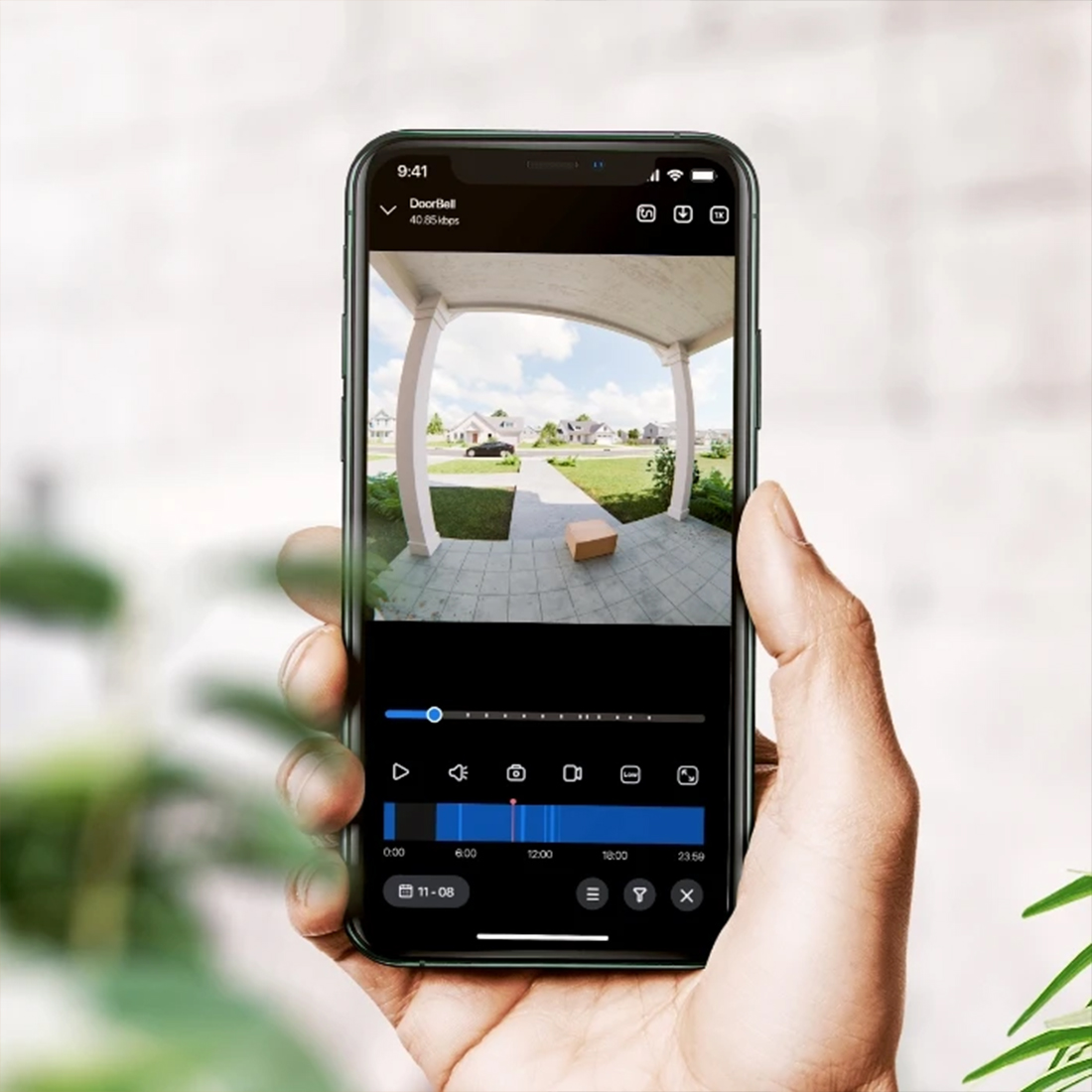 Reolink 2K PoE Doorbell czarny aplikacja mobilna powiadomienia live view odtwarzanie