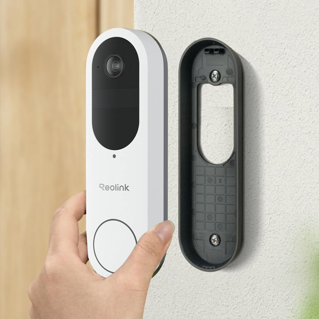 Reolink Smart 2K Dual-Band Battery Doorbell zawartość zestawu montaż
