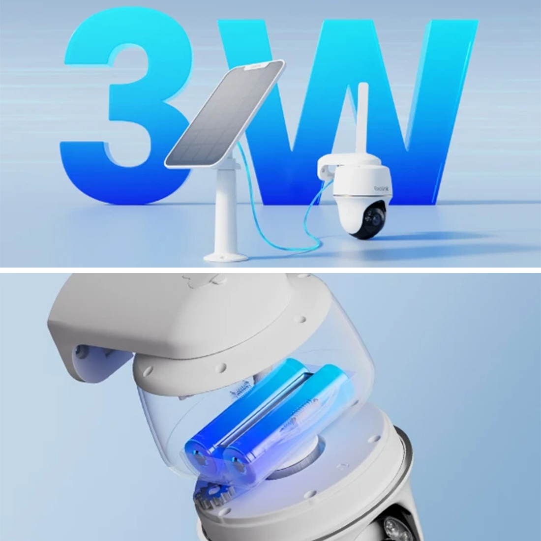 reolink go pt plus wbudowany akumulator 6000mah i panel solarny 3w bezprzewodowy monitoring zasilany sloncem