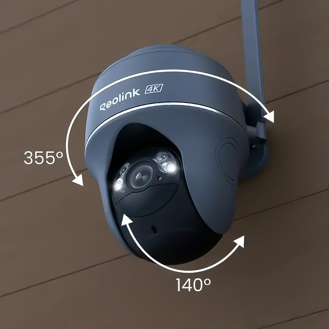 Reolink Go PT Ultra 4K 4G LTE szara kamera z czarnym panelem solarnym 6W