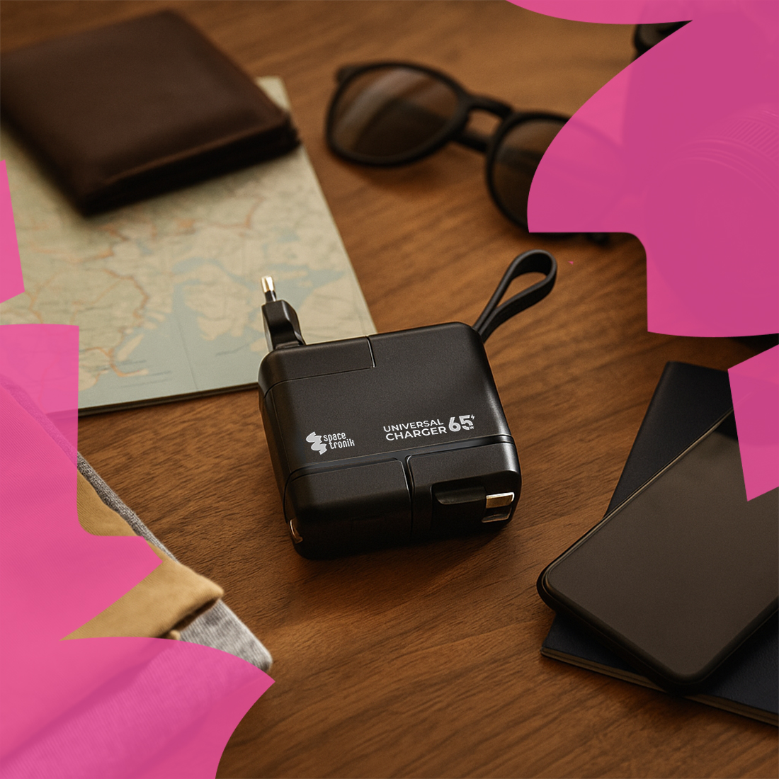 kompaktowa ładowarka usb-c do laptopa w podróży spacetronik sr105