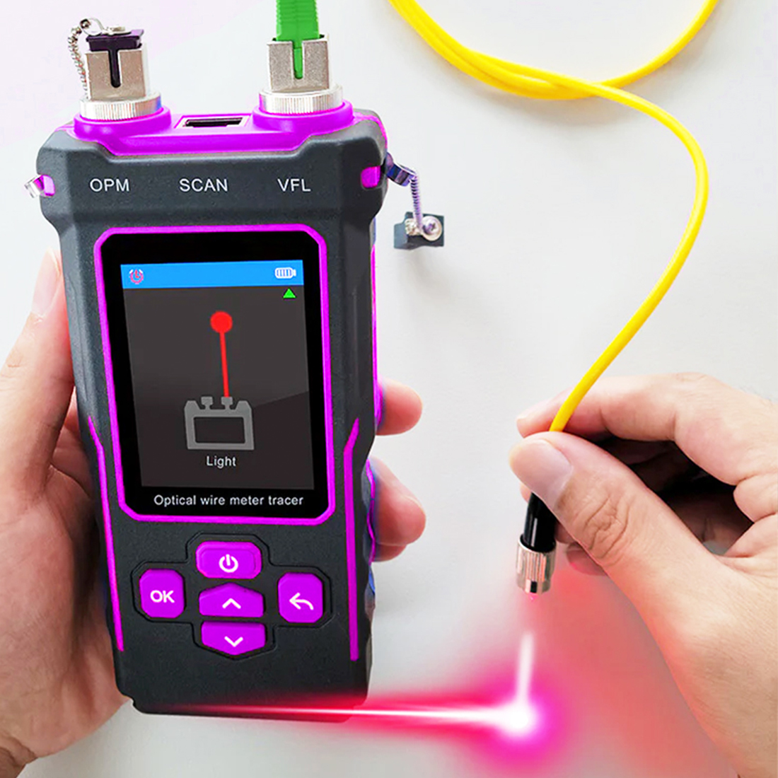 tester kabli, tester sieci, Spacetronik SP-LT08, tester światłowodów, testowanie PoE, miernik mocy optycznej, lokalizator usterek światłowodowych, detektor napięcia bezkontaktowy, pomiar długości kabli, port flash, test RJ45, tester LAN, narzędzie do testowania kabli, profesjonalny tester kabli, narzędzie do konserwacji sieci, mapowanie przewodów, śledzenie kabli, tester kabli Cat5, tester kabli Cat6, wielofunkcyjny tester kabli