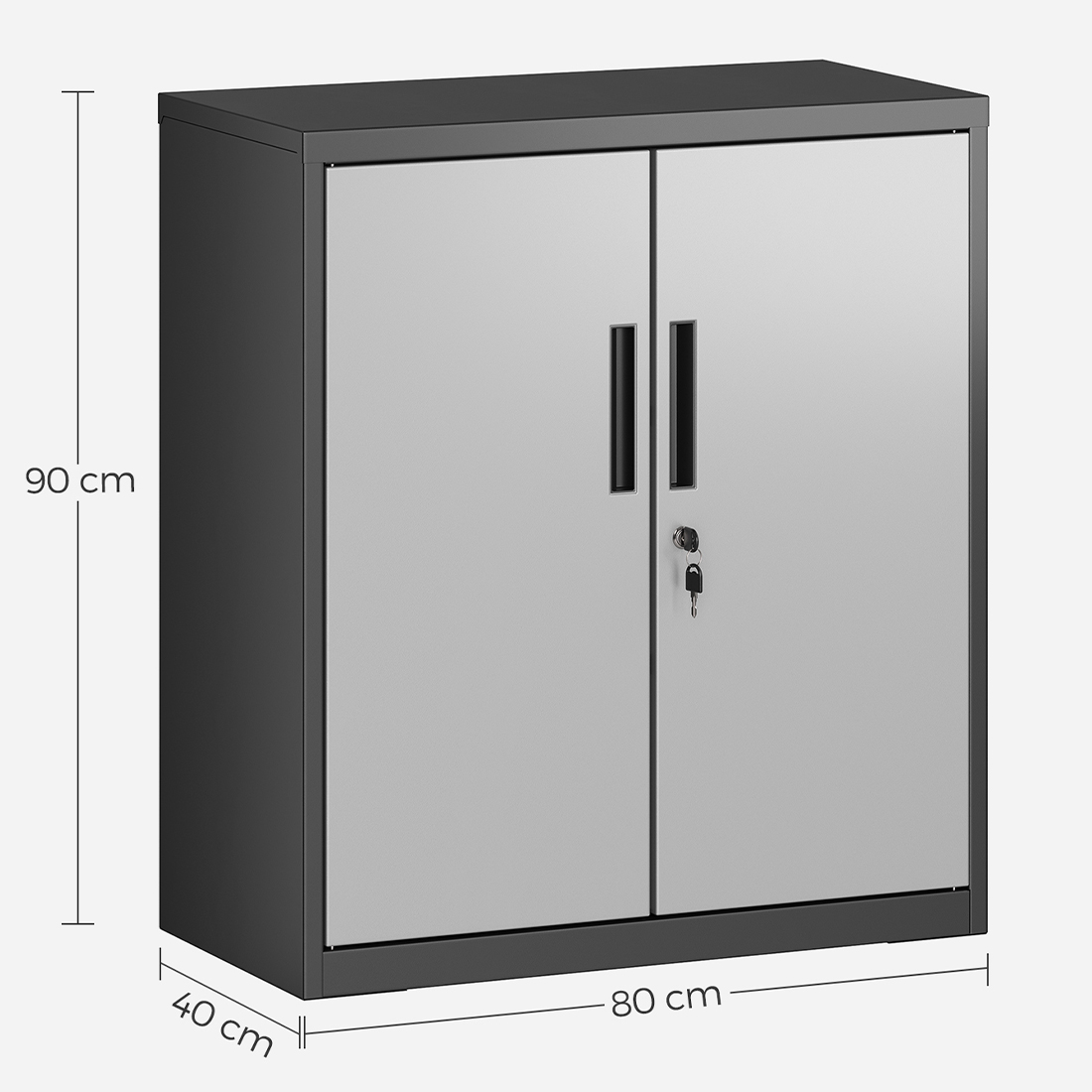Wymiary metalowej szafki Spacetronik SPC160BS 40 x 80 x 90 cm