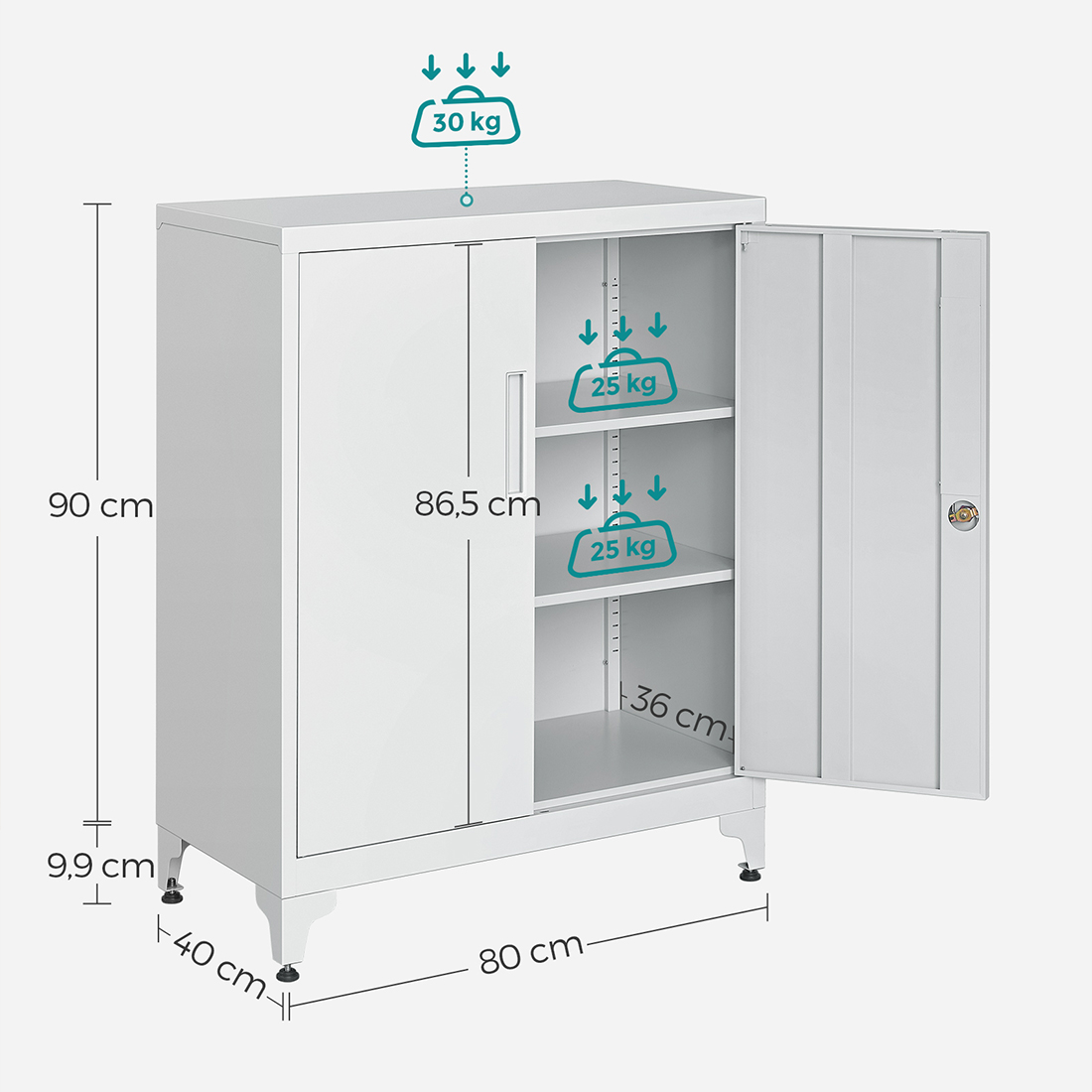 Wymiary metalowej szafki Spacetronik SPC160G