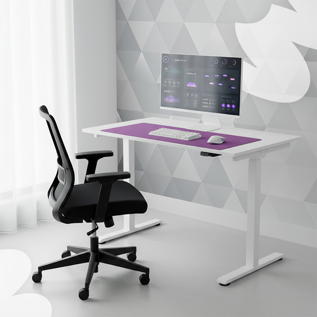 Biurko Spacetronik SPEO114RBB-1060-1 z regulacją wysokości – kompaktowy format 100x60 cm, udźwig 70 kg, blat laminowany 18 mm