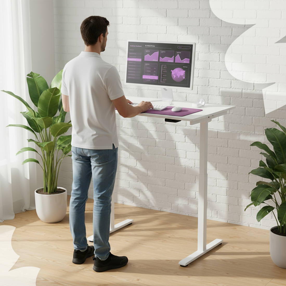 Biurko Spacetronik SPEO114RBB-1060-1 z regulacją wysokości – kompaktowy format 100x60 cm, udźwig 70 kg, blat laminowany 18 mm