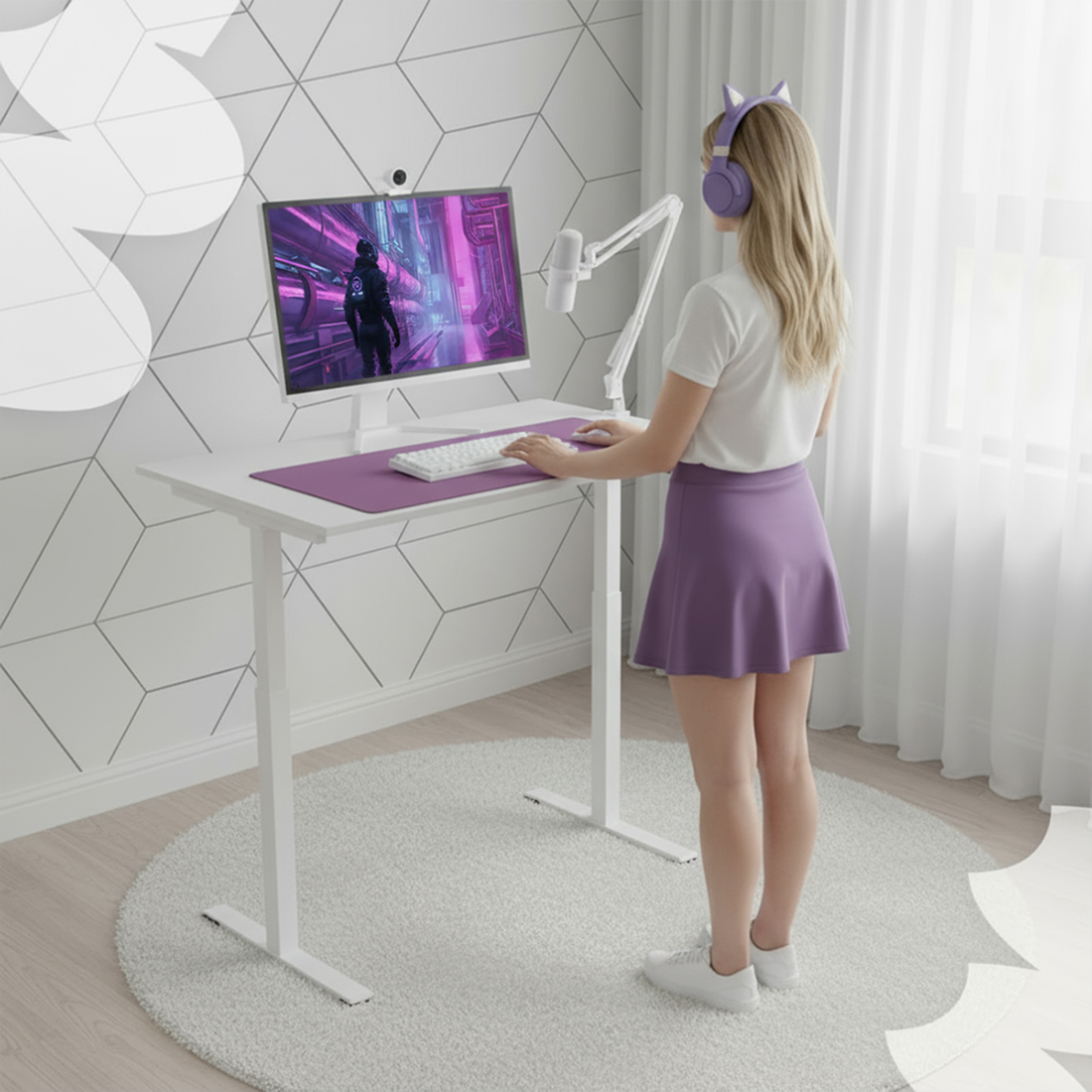 Biurko regulowane elektrycznie Spacetronik SPEO114RBB-1060-1 100x60 cm czarne – ergonomiczne i ciche rozwiązanie do małej przestrzeni