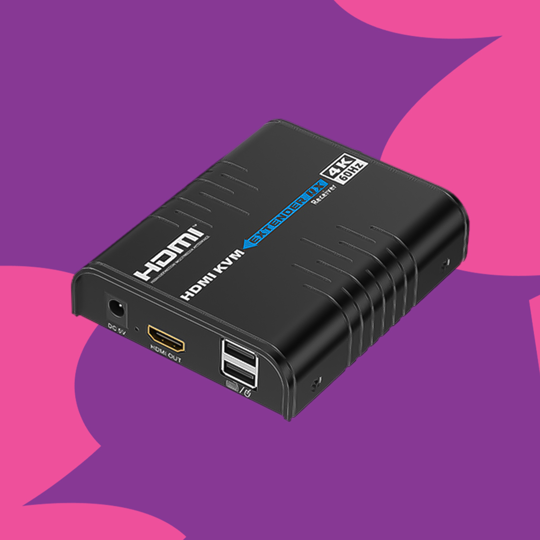 zestaw nadajnik odbiornik HDMI IP z obsługą klawiatury i myszy